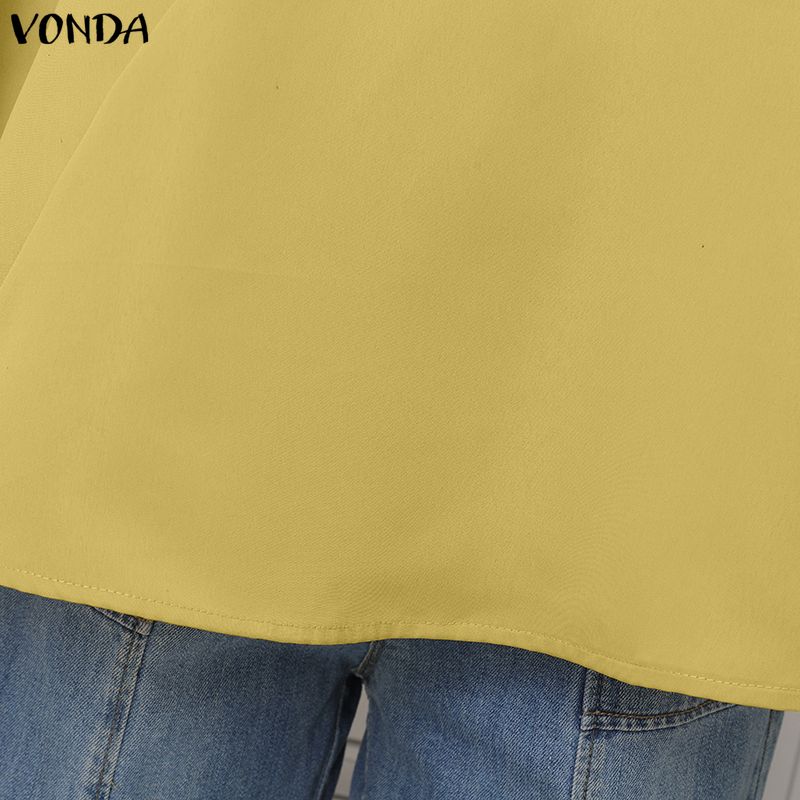 VONDA Women Round Neck Batwing Sleeve Casual Loose Oversized Blouse Tops