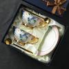Elegante Set Regalo Tazze da Caffè e Sottotazze in Ceramica Stile Europeo