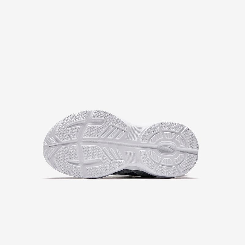 Anta Kids Synthetic Leather Fabric Trendy Versatile Lightweight Shock Absorbing Low Top Running Shoes Kids sneaker Sea-Blue Silver A12449977-1