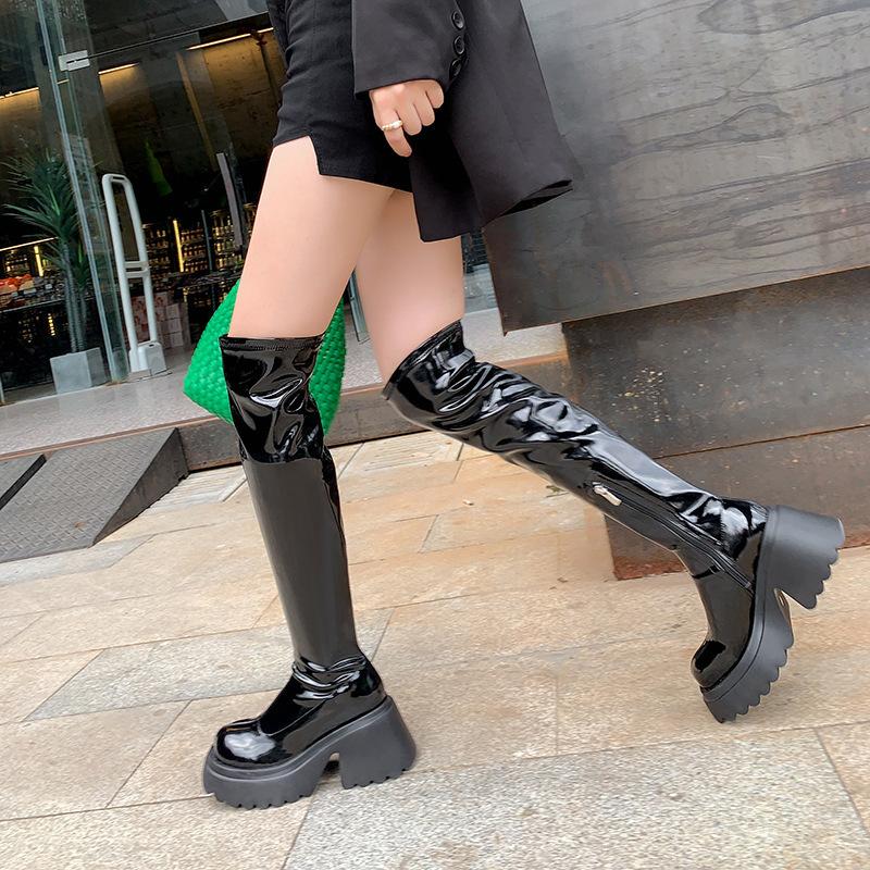 

Short Boots Spring and Autumn Single Boots Knight Boots Women s Over-the-Knee Boots Tall Boots Small Thick Boots 40