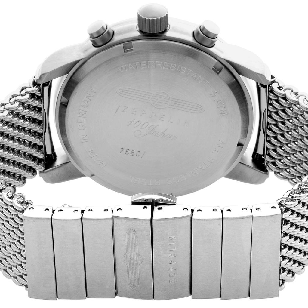 Armbanduhr Special Edition 100 Jahre 100. Jubiläum Schwarzes Zifferblatt Edelstahl Quarz 43MM Deutschland Uhr Silber [Zeppelin] 7680-M2 Herren [Artikel]