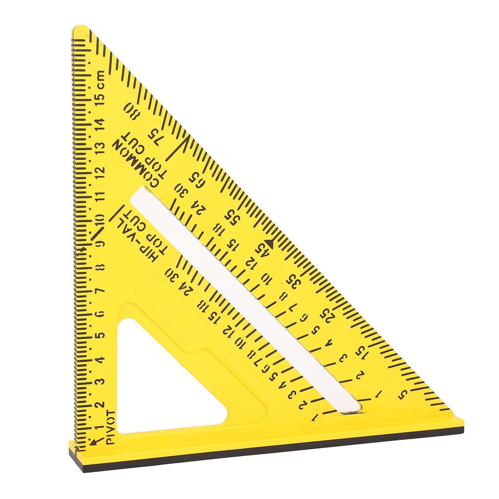 Echer Triunghiular de Tâmplar 7 Inch Galben Sisteme Imperiale Metrice Multifuncțional Echer pentru Căpriori