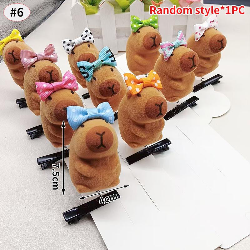 10-100PCS Cartoon Funny Capybara Hairpin 3D Kapibala Plush Hair Pins Cute Animal Headwear Hair Accessories Party Favor Gifts