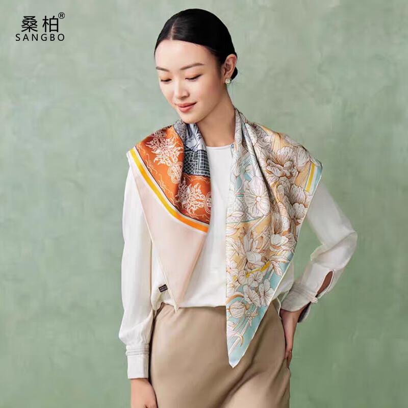 SANGBO 14 Momme Mulberry Silk Double-Sided Square Scarf Gift Set