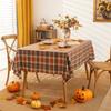 Herbstliche karierte rechteckige Tischdecke, Halloween und Thanksgiving, orange-rot, Restaurant- und Küchenthemenparty, täglich