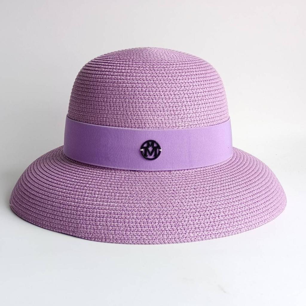 Cappello estivo di paglia stile Hepburn cappello a tesa larga elegante francese da donna cappello da sole per viaggi al mare sombrero