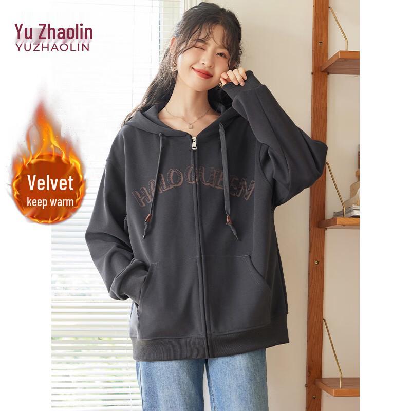 Yuzhaolin Women s Fleece Lined Hooded Letter Print Hoodie M
