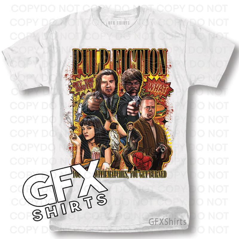 Pulp Fiction Shirt Poster Movie Classic Vintage Graphic Design T-Shirt