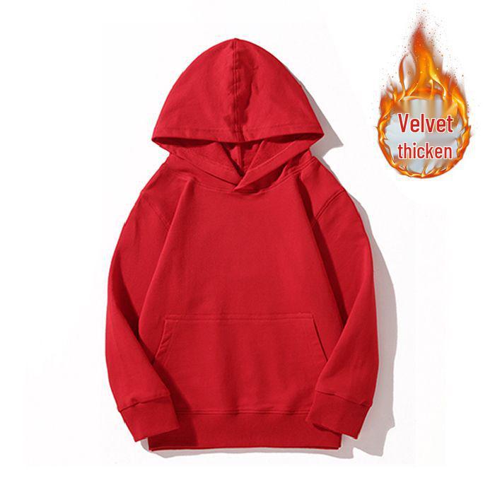 Kinder Kapuzenpullover Unifarben Rundhals - Sweatshirt aus gekämmter Baumwolle mit individuellem Logo