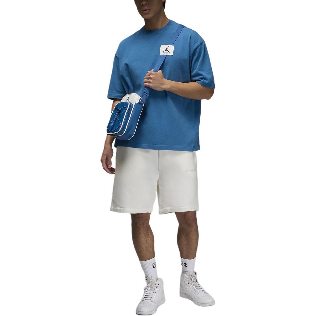 Jordan Flight Essentials Logo Fashion Comfortable Crew Neck Casual Loose Short Sleeve T-Shirt Men Tops Blue DZ0605-457