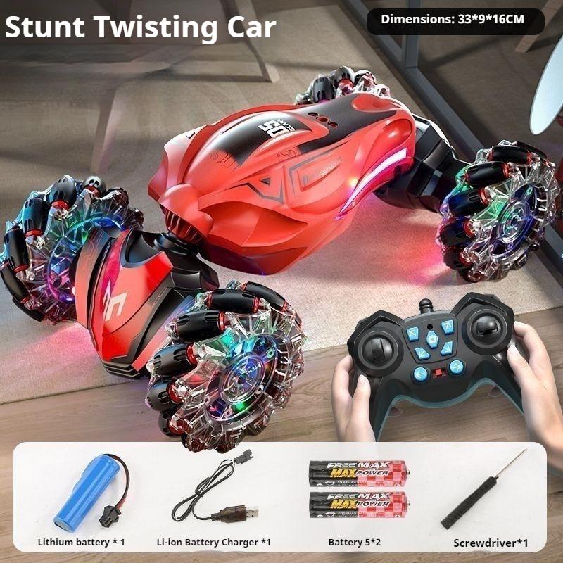 Children's Gesture Induction Twist Car High-speed Drift Remote Control Car Four-wheel Drive Stunts Deformation Light Off-road Vehicle Toys