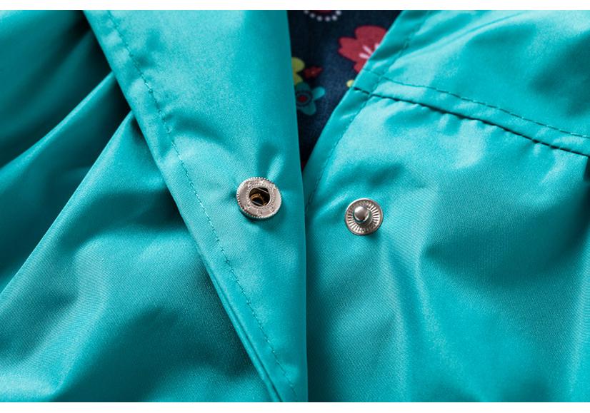 Girls' Cute Flower Windproof Waterproof Hooded Jacket - Kids Spring/Autumn 2016 Collection