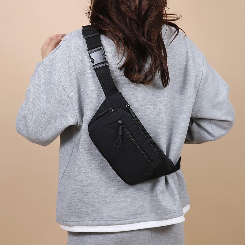 Women's Waterproof Nylon Convertible Waist Pack with Adjustable Strap Large Capacity Crossbody Chest Bag for Outdoor Activities