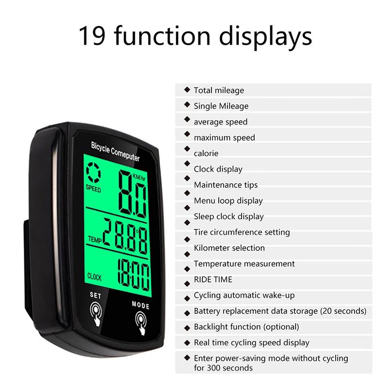 GPS cyklopočítač Kabelový tachometr Vodotěsný LCD počítač na kolo Bluetooth Cyklistický rychloměr Držák Venkovní příslušenství