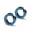Punk Blue Cartilage Ear Clip Set 1Pair, Stainless Steel Anime Themed No Hole Earrings For Cosplay Costume Accessories