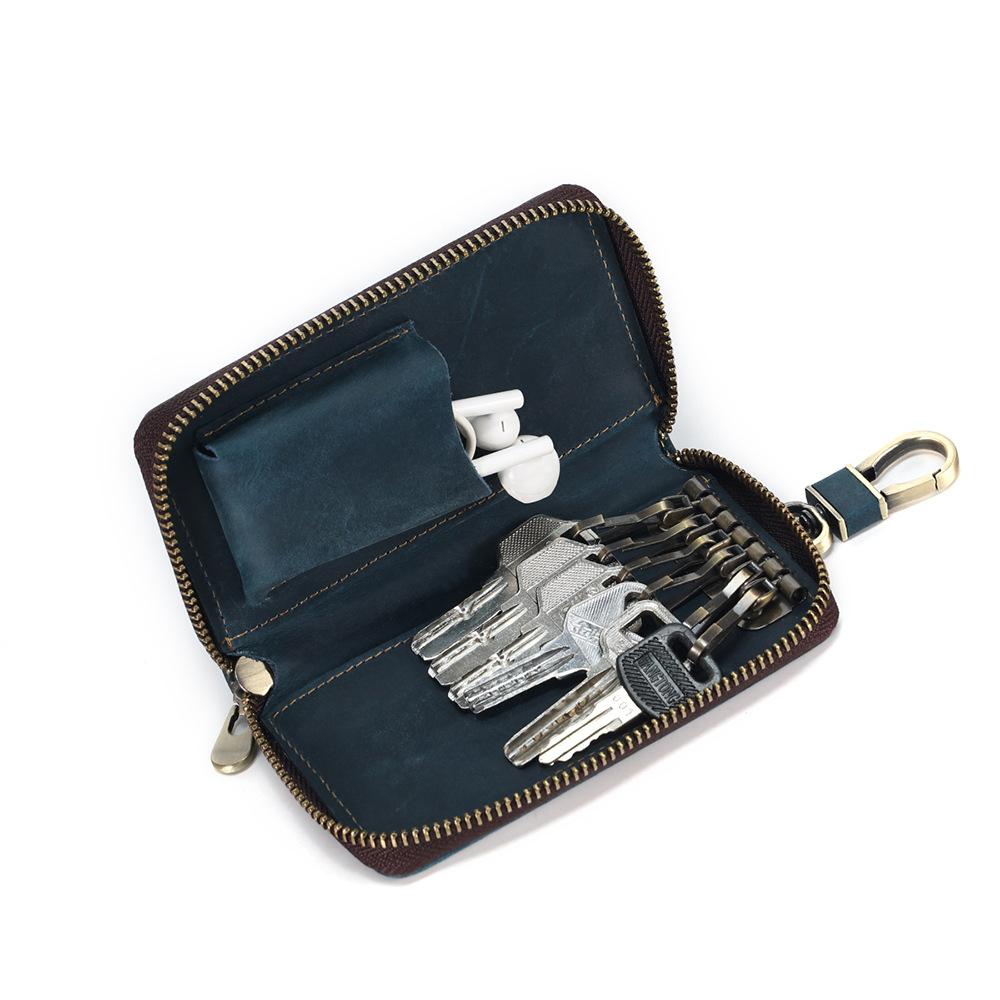 

Leather Key Bag, High-End Women S Universal Car Key, Zipper Storage Bag, Simple Home Key Bag.