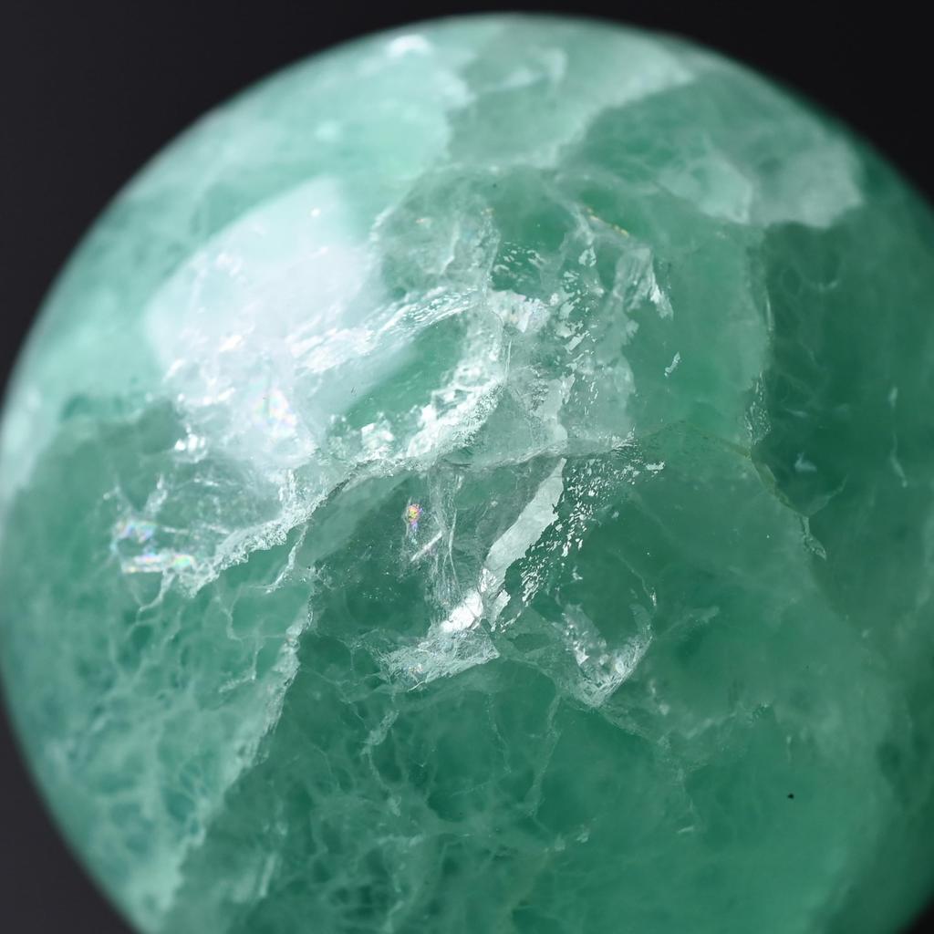Eigado Fluorite for Study Academic and Power Stone Amulet Sphere, 63mm, 420g, Luck, Ability, Knowledge,