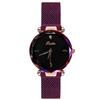 RORIOS Women's Stylish and Simple Watch for Business, Waterproof Quartz Movement, Luxurious Sparkling Magnetic Mesh Band, Analog Watch, Purple