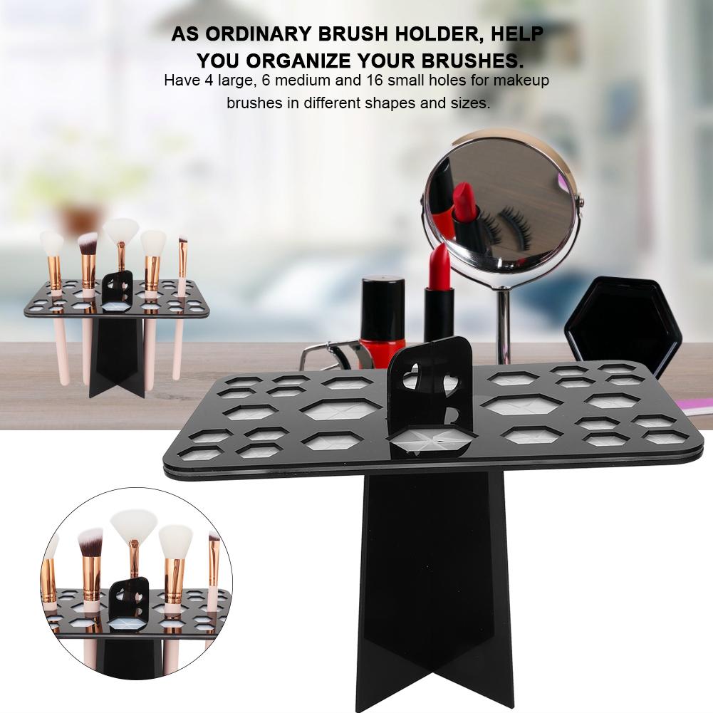 Schwarzer 26-Loch Make-up Pinsel Lufttrocknungs-Pinselhalter Kosmetikpinsel Trockenständer
