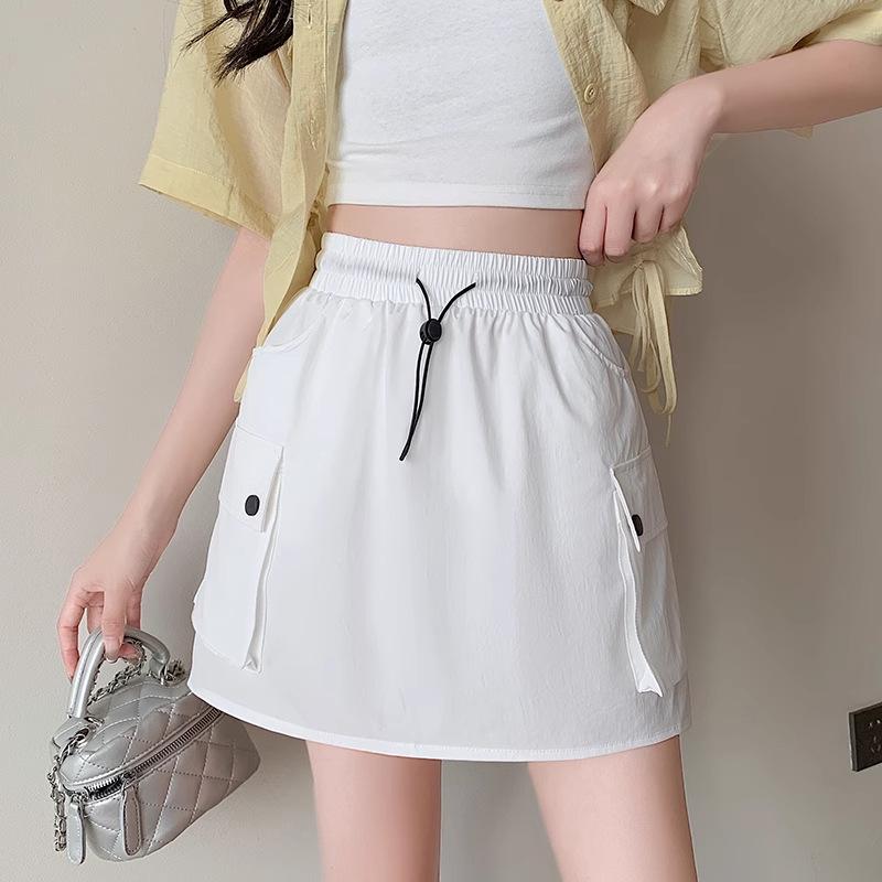 

Женская миди-юбка А-силуэта карго с эластичной талией и кулиской - Высокая посадка, Коллекция Осень/Зима 2025 3XL