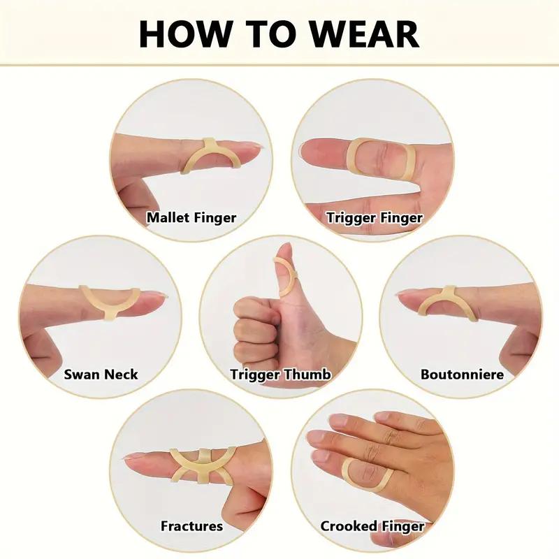 5Pcs Finger Fixing Splint Flexible Ring & Finger Sheath Hammer Shaped Fixator Protector Kit For Injury Support &Rehabilitation