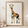 Poster Geometry Giraffe Poster Geometry Giraffe, 30X40 Cm, Dark Brown Wooden Frame, 230 Gsm Matte Paper