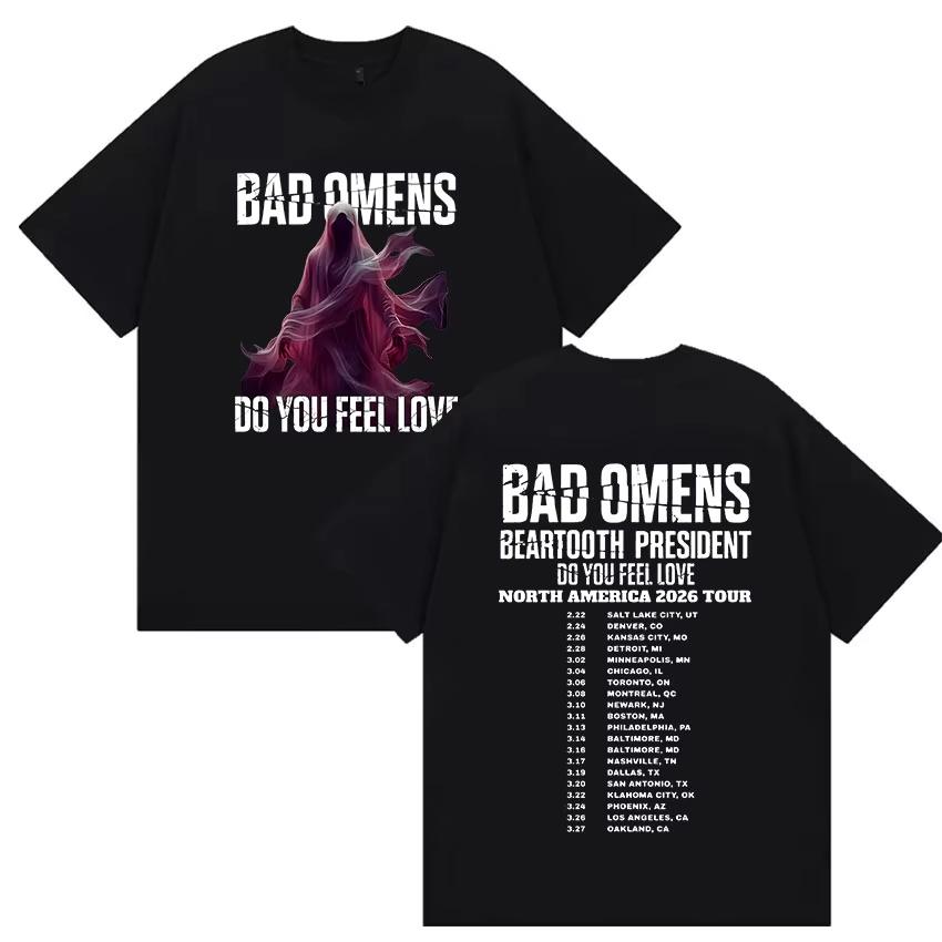 

Bad OUnisexs Do You Feel Love Tour 2026 Tshirt Unisex and Women Summer Gothic Clothing Fashion Casual Round Neck Short Sleeved Top M