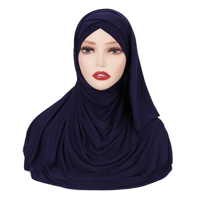 Müslüman Çapraz İç Bone Jarse Anında Tesettür Yumuşak Türban Düz Şal İyi Dikiş Esnek Eşarp Saç Bandı Sarıklar Tesettür Kadınlar