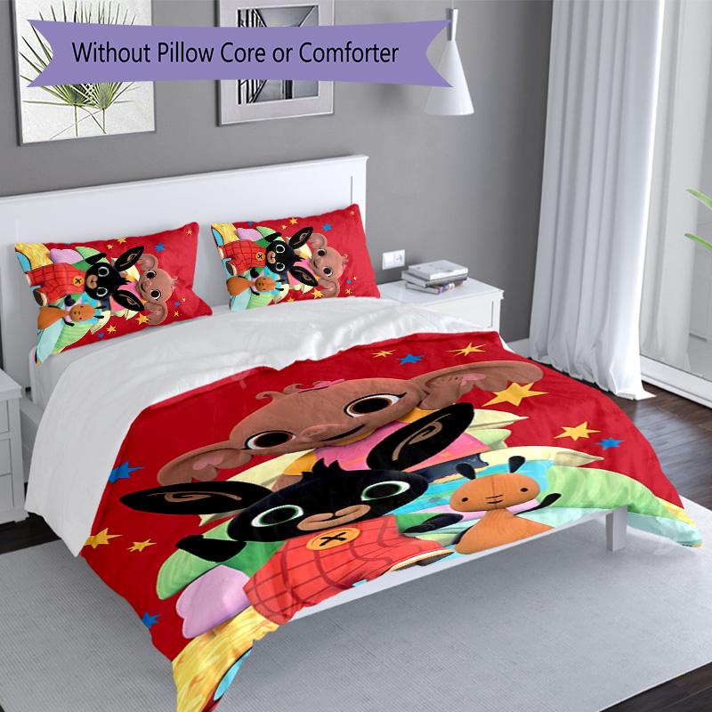 3pcs Bing Pattern Bedding Set Duvet Cover Set Includes Duvet Cover &pillowcases, Perfect All Season Bedroom Decoration & Gift
