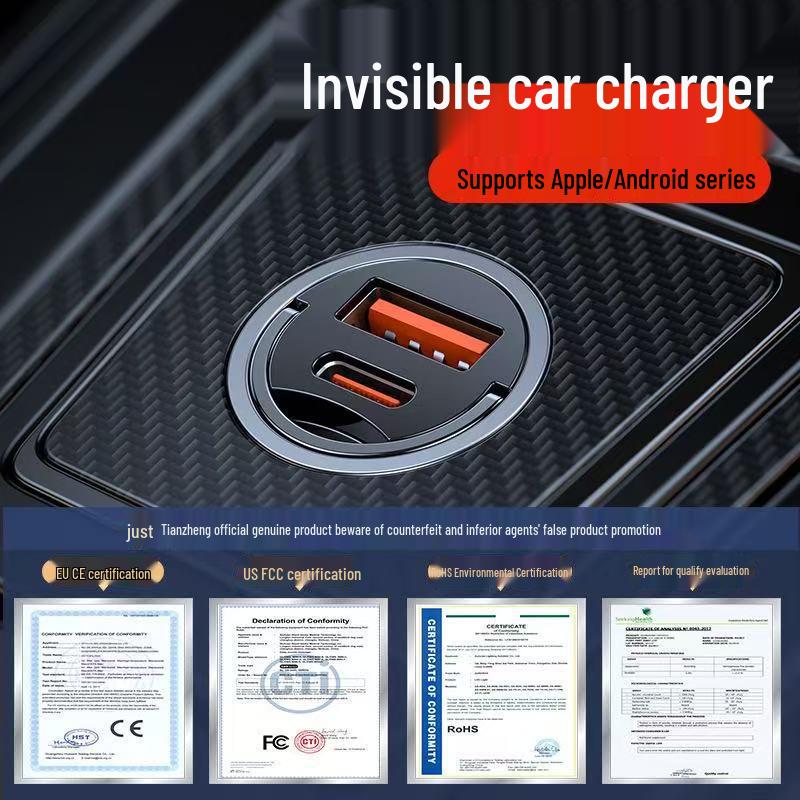 Cross-Border Spot USB Car Charger: Super Fast Multi-Function Phone Charging Plug