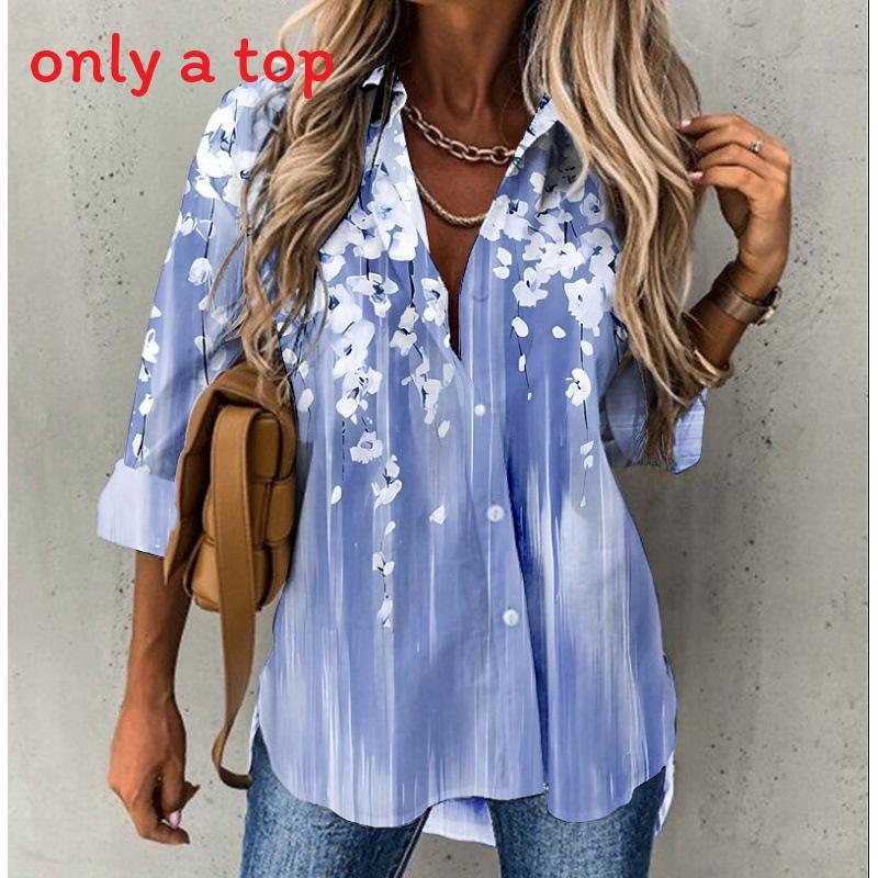 Floral Print Shirt With 3d Pattern For Casual Office Wear