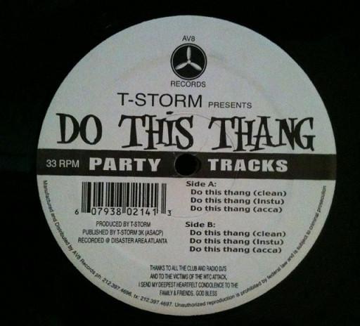 

12-дюймовая пластинка T-STORM - Do This Thang AV214 AV8 Records США Рэп и хип-хоп/R&B Б/У