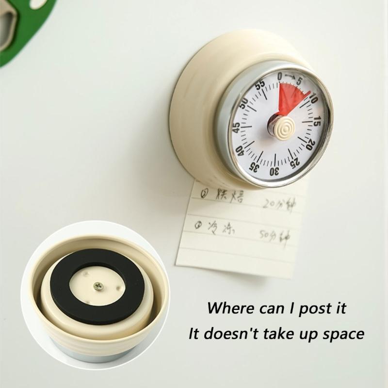 No Battery Mechanical Kitchen Timer Stainless Steel Visual Countdown Time Management For Cooking Baking Easy Operation