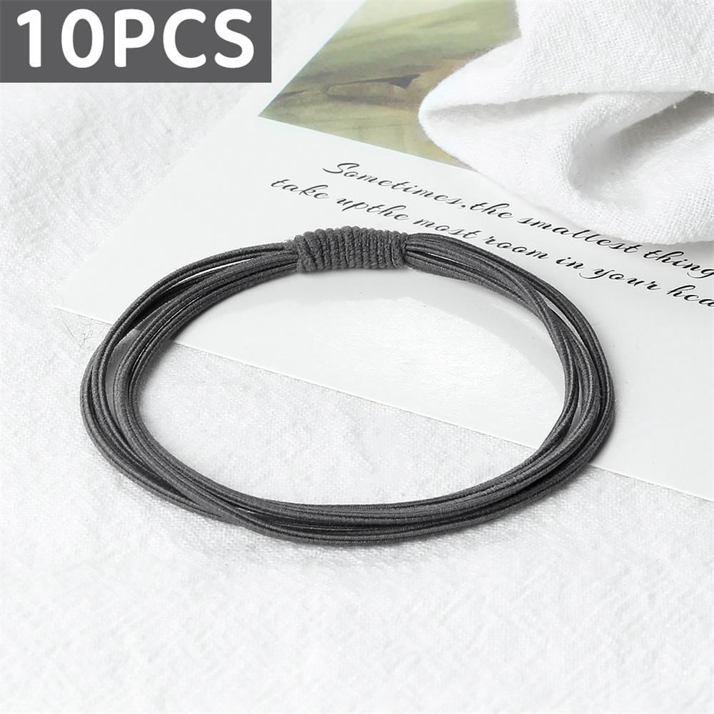 10pcs Simple Multi Loop Hair Bands Women Basic Solid Color Rubber Band Hair Accessories Headband Holder Scrunchies Gift for Girl