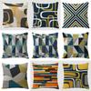Geometric Linen Pillow Cover For Living Room Sofa Decor With Vintage Design