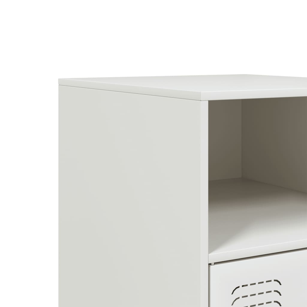 Nightstand White 34.5 x 39 x 62 cm Steel