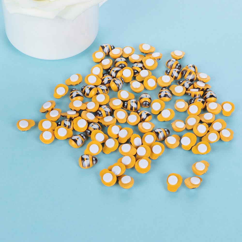 

100 шт., пасхальные детские игрушки, мини-наклейка из губки пчелы, самоклеящаяся деревянная наклейка для скрапбукинга