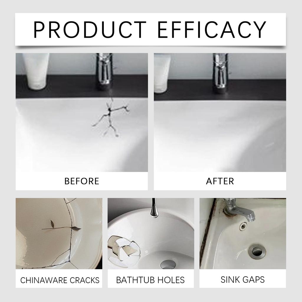Professional Epoxy Ceramic Tile Repair Paste ABKit For Crack Hole Chip Fix On Porcelain Marble Bathtub Toilet Sink Floor