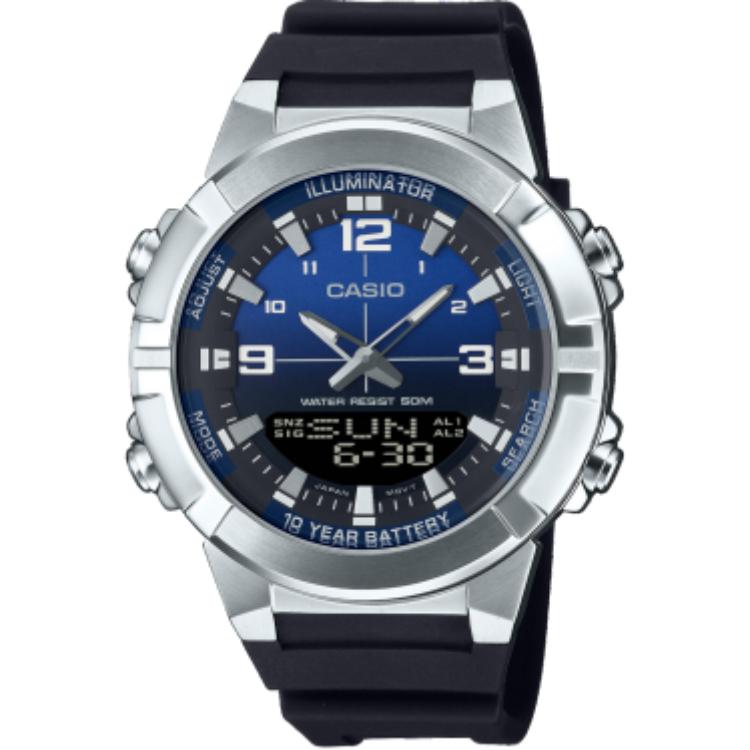CASIO Quartz Movement Resin Strap Watch Unisex Blue Dial AMW-870A-2AV Blue Dial