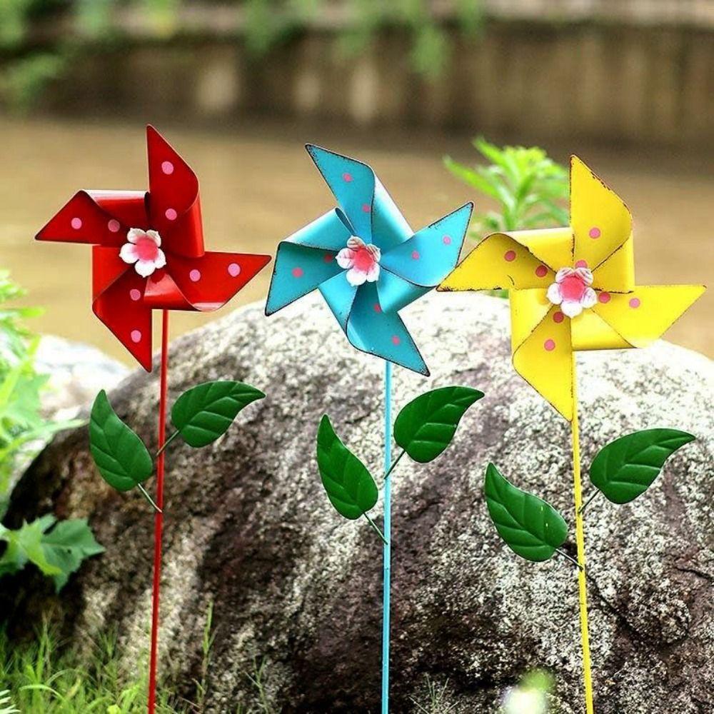 Eisenkunst Nordischer Rotator Eisen Einbetonierter Windmühlen Metall Garten Windrad Rotator