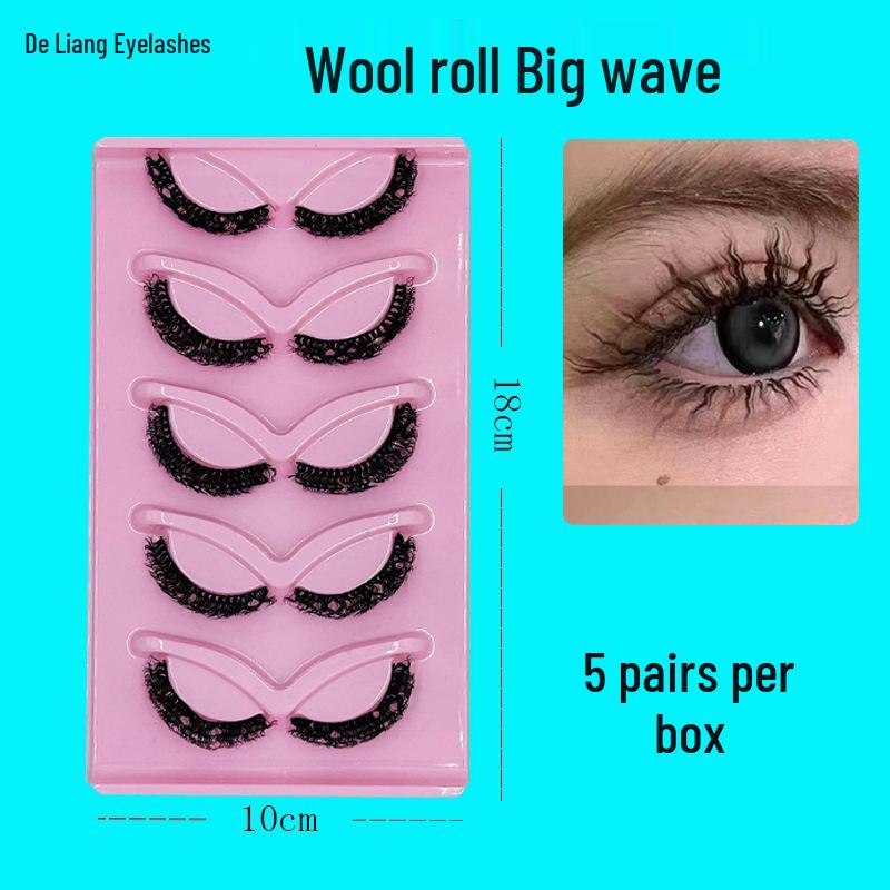 Exaggerated Big Wave Wool Roll Dense False Eyelashes - Hot Selling