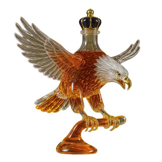Eagle Liquor Decanter 300ml Creative Glass Whiskey Bottle 3D Carved Eagle Design Unique Gift for Whiskey Lovers And Pet Enthusiasts