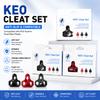 Road Bike Cleats Compatible with LOOK KEO Pedals 0/4.5/9 Degree Float Self Lock Shoe Cleats Cycling Replacement Lock Chip for LO 6