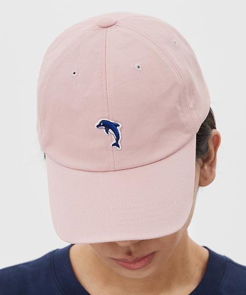 DOLPHIN WAVE APPAREL Dolphin Mini Embroidered Ball Cap Light Pink