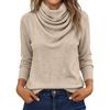 Maglione Casual da Donna a Collo Alto con Maniche Lunghe e Colore
