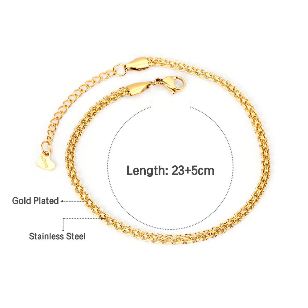 Gold Paperclip Chain Ankle Bracelet Jewelry For Beach Vacation And Summer Holiday