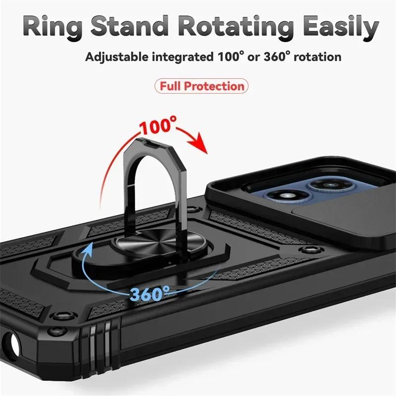 Armor Shockproof Case for Motorola edge 2024 G PLAY G STYLUS G POWER 4G 5G 2024 2023 2022 Cover Ring Holder Slide Protect Cover