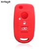Kirtlandi Silicone Key Case For Fiat Tipo 3Button Car Key Cover For Fiat Tipo   Flip Folding Holder Keychain Accessories