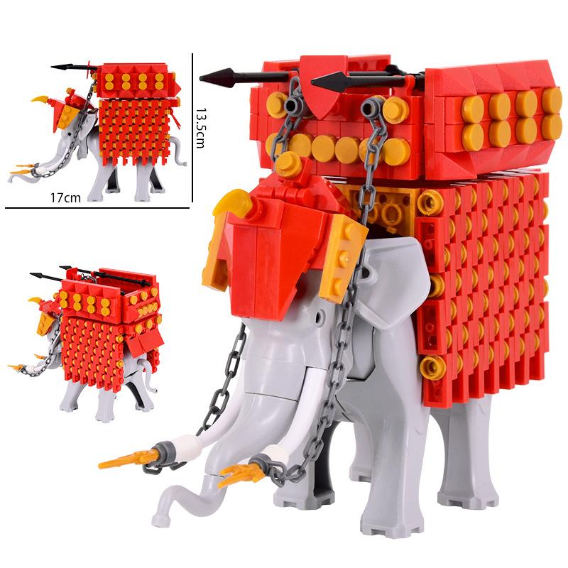 Military-Style Superior-Grade Moc First-Class Middle Ages War-Horse High-Standard Chariot Premium-Quality War Top-Grade Elephant High-Standard