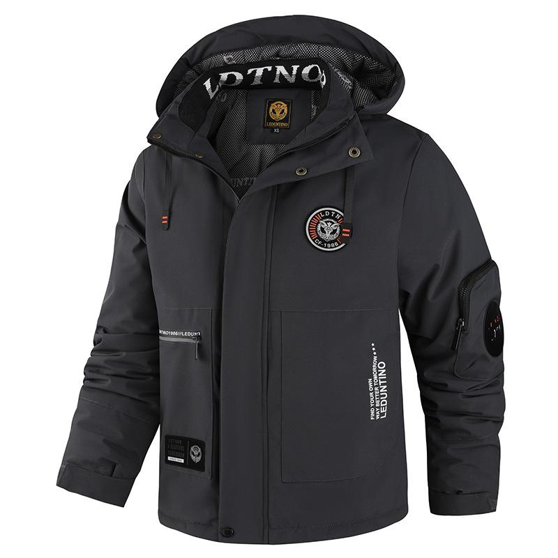Men's Winter Coat With Multiple Pockets Windproof Thick Parka Jacket Warm Cargo Military Jackets Work Coat with Hooded Thermal Outerwear for Men